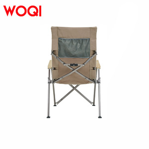 Chaise pliante réglable Woqi, structure en aluminium, tissu Oxford, chaise de jardin avec accoudoirs en bambou, portable, robuste, pour extérieur - Product Image 1