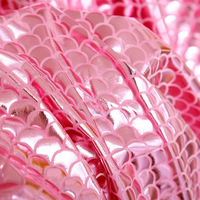 Tissu en trame 100% polyester à filament d'ammoniac, motif écailles de poisson petites 1,7 cm, respirant et gaufré, pour maillots de bain sirène et chemises de mode - Vente en gros