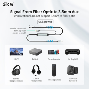 <span class=keywords><strong>Cable</strong></span> <span class=keywords><strong>de</strong></span> Audio Óptico TOSLINK 3 en 1 USB a AUX <span class=keywords><strong>de</strong></span> 3.5mm con Amplificador para TV, <span class=keywords><strong>Barra</strong></span> <span class=keywords><strong>de</strong></span> <span class=keywords><strong>Sonido</strong></span> y Juegos - Product Image 5