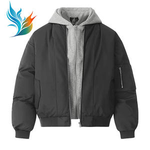 Giacca da Baseball con cappuccio spessa da uomo in Nylon 100% in cotone a strati giacca da uomo con Zip - Product Image 1