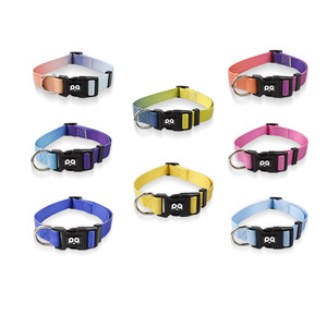 Pet Dog Collar Leash Set Nylon Adjustable Durable Soft For Small Medium Large Breeds Gradient Solid Colors - Product Image 3