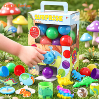 Machine distributrice de capsules surprise personnalisée avec figurines de dinosaures à l'intérieur, 12 capsules, porte-clés, cadeau pour garçons et enfants
