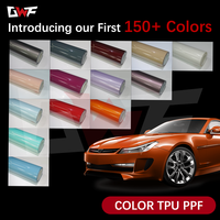 Film de protection de peinture (PPF) en TPU couleur hyper brillant avec garantie de 10 ans, auto-réparateur, anti-jaunissement, pelable, couleur rouge métallique, film de protection de peinture (PPF) en TPU coloré pour voiture