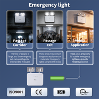 Lampe de secours à double tête LED SMD2835 2x3W, 3.7V 2000mAh Li-ion, autonomie 3-4H, 325lm, montage mural, rechargeable