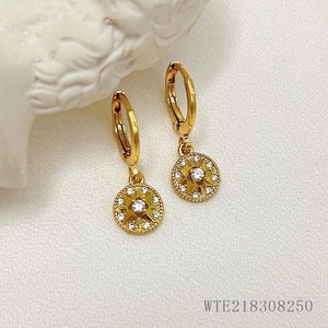 Boucles d'oreilles goutte zircon plaqué or 18 carats à la mode pour femmes cadeau univers mansing star - Product Image 4