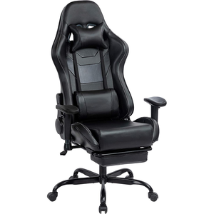 <span class=keywords><strong>Silla</strong></span> Gamer Reclinable Ajustable de Cuero Negro para Oficina, Personalizable, con Reposapiés, OEM 2D - Product Image 2