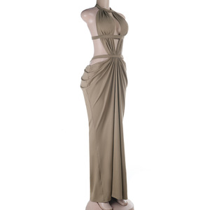 Nuovo <span class=keywords><strong>Abito</strong></span> <span class=keywords><strong>Lungo</strong></span> Estivo da Donna Elegante e <span class=keywords><strong>Sexy</strong></span> Senza Maniche con Cut-Out, Stile Irregolare per Feste e Occasioni Casual - Product Image 3