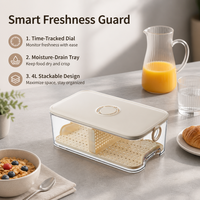 Boîte de rangement rectangulaire en plastique de qualité supérieure pour réfrigérateur, grande capacité, qualité alimentaire, hermétique, avec couvercle, pour cuisine