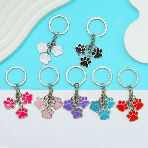 7-Color Cartoon Cat Paw Keychain - Cute Pet Palm Print Metal Pendant for <b>Bags</b> & Keys Perfect <b>Gift</b> for Girls & Friends - Product Image 4