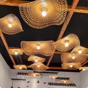 <span class=keywords><strong>Suspension</strong></span> en paille de bambou à la mode Salon de style japonais Wabi-Sabi LED 2700K Lumière suspendue blanche chaude - Product Image 2