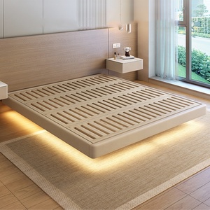 Struttura <span class=keywords><strong>Letto</strong></span> Queen Salvaspazio Senza <span class=keywords><strong>Testiera</strong></span> Design Fluttuante con Illuminazione LED in Legno Premium Arredamento Camera da <span class=keywords><strong>Letto</strong></span> di Lusso - Product Image 4