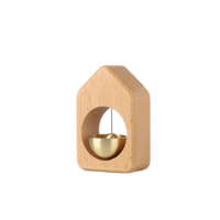 Carillon de porte en bois minimaliste personnalisé Base magnétique auto-adhésive Cloche d'alerte de réception de bureau pour la décoration d'entrée d'entreprise