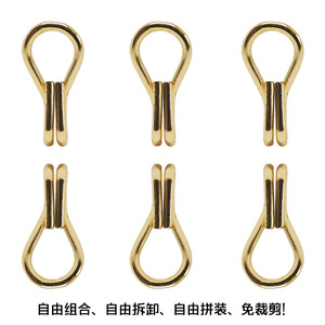 Chaîne en métal aluminium avec doubles boucles et crochets pour étiquettes publicitaires, multicolore, design léger et tendance - Product Image 4
