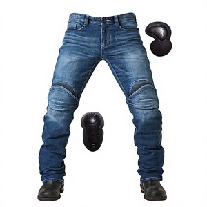 Pantalones de Motocicleta para Hombre con Protección en las Rodillas, Mezclilla Azul, Anti-UV, para Todas las Estaciones - Product Image 3