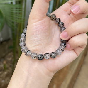 สร้อยข้อมือลูกปัดหลอดเลือดดำมังกรดำธรรมชาติขนาด8มม. เครื่องประดับจักระสำหรับเปิดใช้งานที่คอเพื่อเสริมความแข็งแรงภายใน - Product Image 5