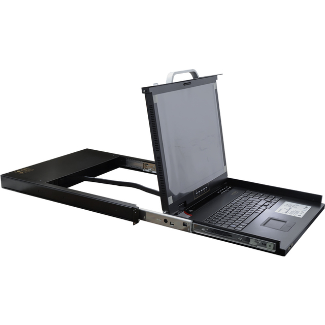 1U Rack Mount 18.5" 4 8 16-Port VGA LED KVM Switch OSD Integrated Keyboard & Touchpad 1080P USB/PS2 IP Function LCD KVM Switch