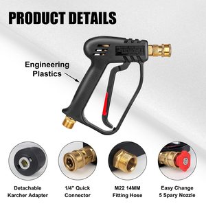 Pistola de Agua de Alta Presión para Lavado de Autos, Conexión Rápida de 1/4, Multifuncional, con Boquilla de Múltiples Ángulos, Venta al Por Mayor - Product Image 4