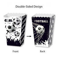 12 boîtes à popcorn en carton imprimées avec un motif de football écologique, personnalisables, pour une soirée cinéma