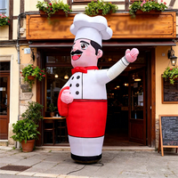 Ballon publicitaire gonflable de chef agitant la main pour la promotion de restaurants et services de traiteur