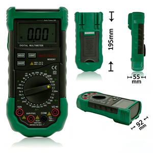 Testeur de transistors MASTECH MS8261 avec écran LCD rétroéclairé, mesure de la tension, du courant, de la résistance, de la capacité et du HFE - Product Image 4