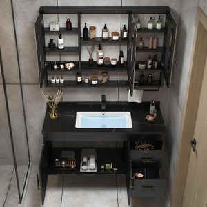 Proveedores de gabinetes de tocador de baño, gabinete de baño moderno, combinación de tocador de China con espejo iluminado táctil Led - Product Image 2