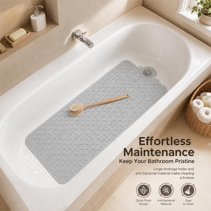 Bathtub Mat for Elderly <b>Kids</b> Pregnant Women Anti Slip Bathtub Mats with Suction <b>Cups</b> Drain Holes Non Slip Bath Mat - Product Image 1