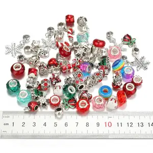 60 unids/set venta al por mayor lotes a granel de cuentas de piedras preciosas pulsera encantos para pulsera de joyería de Navidad DIY joyería exquisita