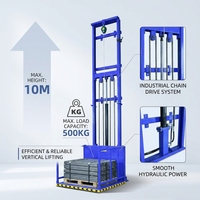 Plateforme élévatrice hydraulique verticale à rail unique pour charges lourdes, élévateur de marchandises pour entrepôt, hauteur de levage 3-10 m