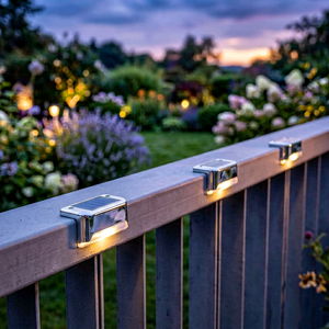 <strong>Solar</strong> <strong>Deck</strong> <strong>Lights</strong> 16 Pack IP33 Waterproof LED Step <strong>Lights</strong> for Outdoor Stairs Fence Yard Patio &amp; Pathway (Warm White ABS) - Product Image 1