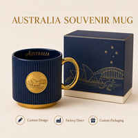 Souvenir de voyage d'Australie, tasse en céramique cuivrée, Australie, Sydney Opera House, kangourou, pour tasses en céramique, fabrication sur mesure OEM ODM, vente en gros