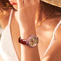 Concevez votre propre montre de luxe gravable Moissanite pour femmes diamant automatique squelette dame fabrication de montres mécaniques