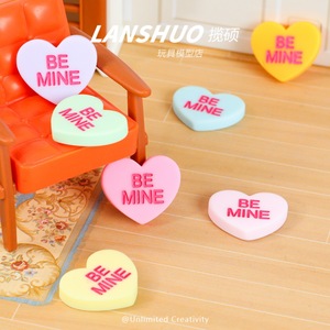Piezas de Corazón de Resina Bemine, Accesorios en Miniatura para Casa de Muñecas 3D, Colores Mezclados, Texto Be Mine, Materiales Decorativos de Dibujos Animados para Manualidades - Product Image 2