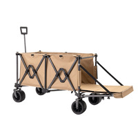 Table de camping pliable à quatre roues, chariot de courses étanche avec ouverture arrière, multi-usages, pour la pêche, le rangement extérieur, en métal