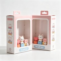 Boîte de présentation personnalisée pour figurines, boîte de présentation pour peluches, boîte cadeau pliable en carton ondulé avec fenêtre