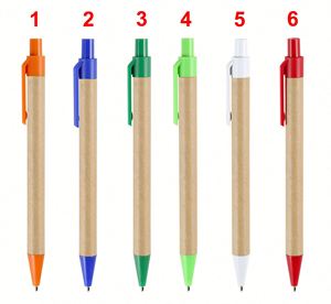Stock LOW MOQ Hot Selling Advertising Custom Logo Paper Ballpoint Pens for Promotional School Office Stationery <b>Gifts</b> - Product Image 3
