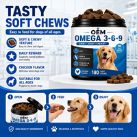 Private Label Honden Omega-3 Visolie Supplement Zachte Kauwtabletten Huid & Vachtverzorging Gewrichten Hartverzorging Veilige Zalm Vitamine E