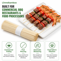 Brochettes de barbecue en bambou à deux pointes de 30 cm avec design à double dents pour grillades de crevettes géantes et fruits de mer – Vente en gros