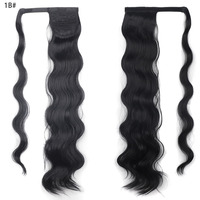 Queue de cheval synthétique longue ondulée de 60cm, queue de cheval enveloppante Body Wave avec Clip, queue de cheval Blonde pour femmes