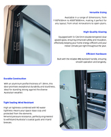 Portes et fenêtres coupe-vent et imperméables AMJ, porte en verre commerciale, porte pliante en aluminium anodisé anti-corrosion pour les zones côtières