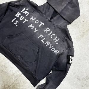 Sudadera con Capucha para Hombre, 100% Algodón, Tejido de Punto, Estilo Desgastado, Estampado de Serigrafía, Talla Grande, Lavado Ácido Vintage, Venta al Por Mayor - Product Image 2