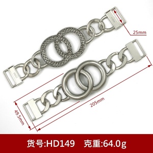 Fibbia a Catena in Lega di Zinco Placcata all'Ingrosso, Modello HD151, per Abiti da Donna, Cinture, Borse, Scarpe, Dimensione Interna 30mm - Product Image 5
