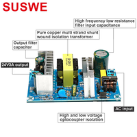 Module d'alimentation isolé 24V 3A avec carte de commutation intégrée, 72W, sortie unique stabilisée, entrée AC/DC 110-220V