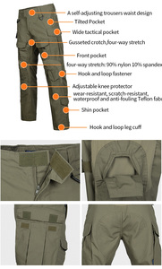 Combinaison tactique respirante et imperméable, coupe-vent, indéchirable, vert Ranger, pour homme, camouflage - Product Image 5