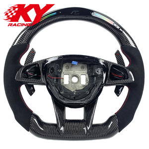 Volant sport en cuir LED en fibre de carbone personnalisé, adapté aux Mercedes Benz GLA GLE GLS SL A45 E63 S65 AMG GT W205 - Product Image 1