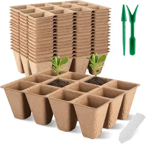 Yuchen Eco Friendly Paper Pulp Planter Kit Biodegradable Garden Pot Peat Flower Pot