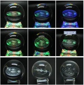 Grossistes Boule de cristal du système solaire 3D 100 mm 70 mm Boule de cristal magique luminescente <span class=keywords><strong>Mixies</strong></span> Lumière de nuit LED Lumière de verre Boule de la Terre - Product Image 4