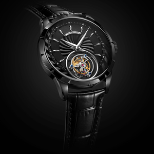 Montre mécanique pour homme AESOP avec tourbillon manuel, mouvement squelette, motif en spirale, acier inoxydable, verre saphir, livraison directe - Product Image 3