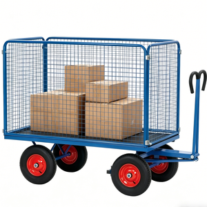 <span class=keywords><strong>Chariot</strong></span> en bois à quatre roues TC4191, capacité de 400 kg, <span class=keywords><strong>chariot</strong></span> utilitaire robuste pour le <span class=keywords><strong>jardin</strong></span>, pour le transport en extérieur - Product Image 2