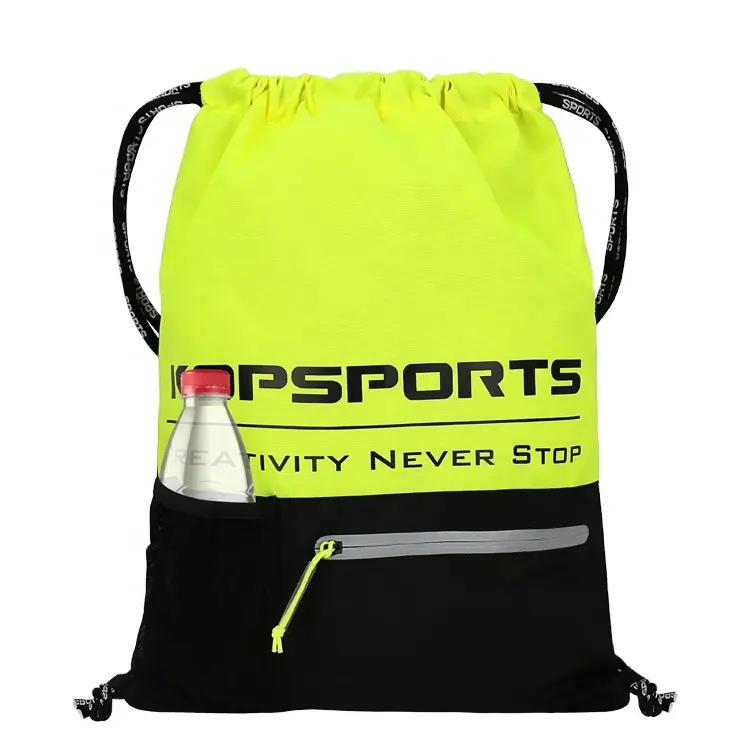 KOP-Bolsa de gimnasio deportiva con cremallera y bolsillos de malla para botella de agua, 2021