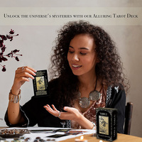 Impression personnalisée cartes de tarot noires et oracles carte de tarot en gros version russe cartes de tarot calsic